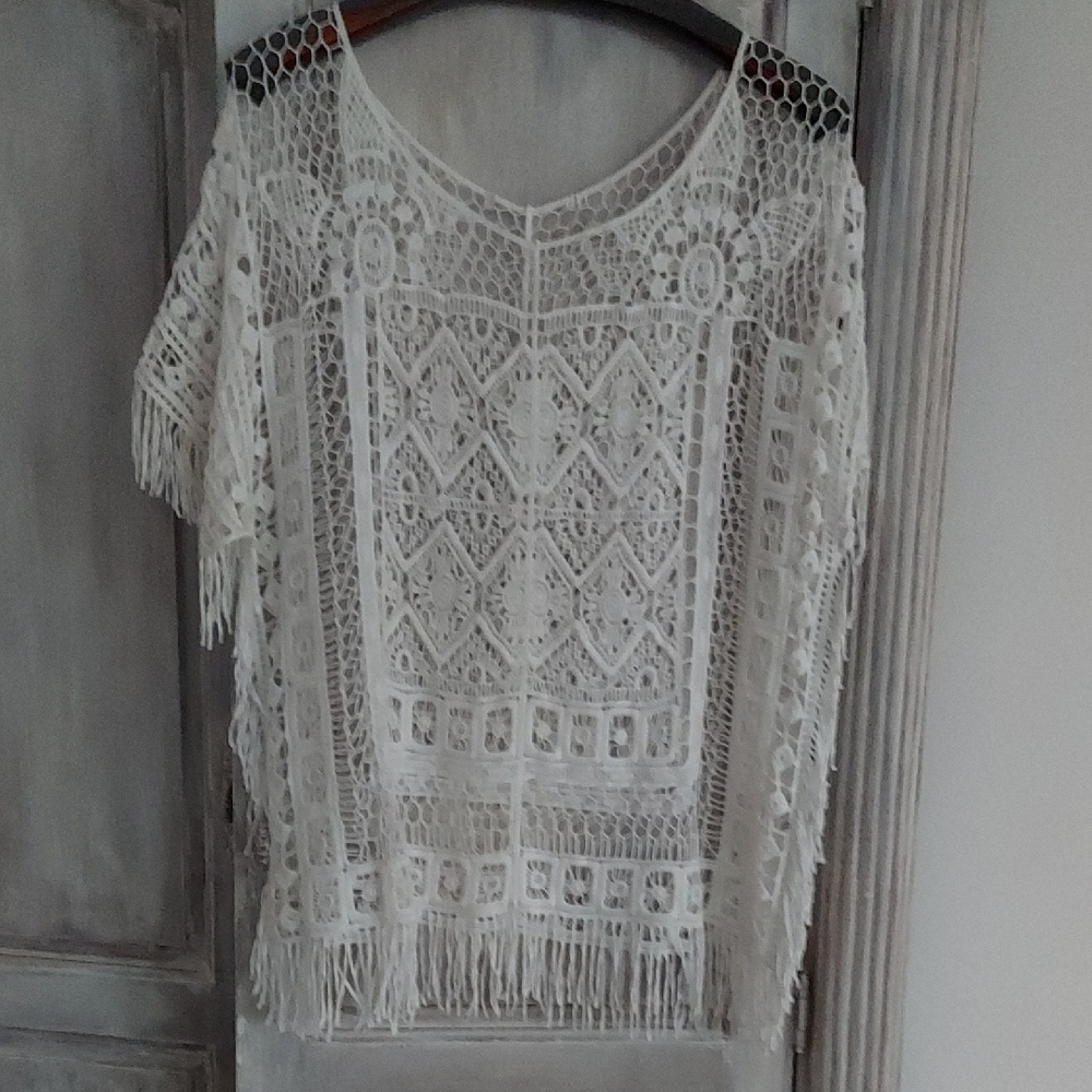 Chico's Cream Lace Tunic Top